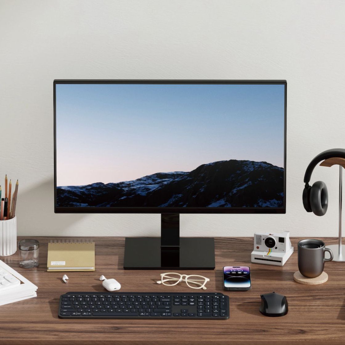 Walnut Desk Shelf System