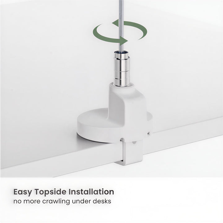 ULTI Flex Pro Slim monitor arm showing its top-side desk mounting mechanism