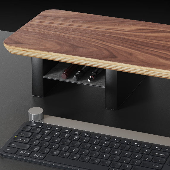 Walnut Desk Shelf System