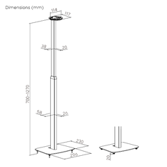 Height Adjustable Speaker Floor Stand for Sonos Era 100