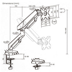 Verge Pro Single Monitor Arm | T74