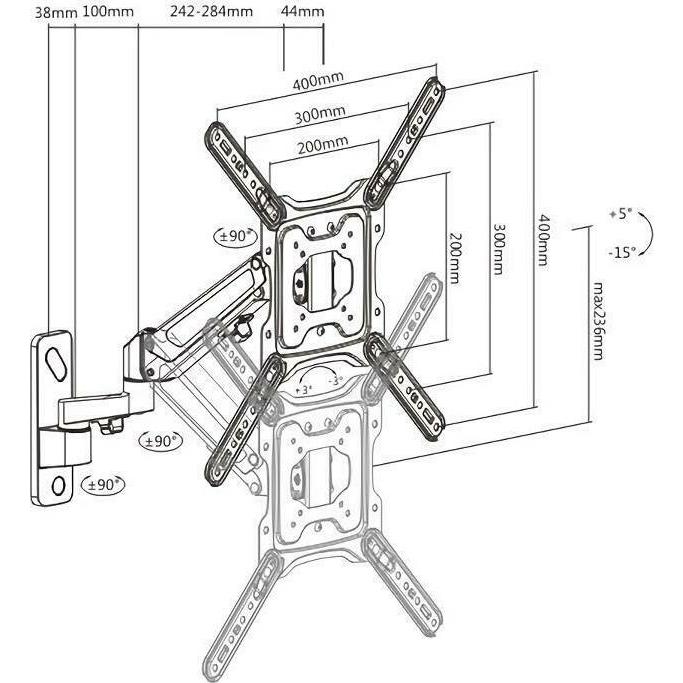 Evo Gas Spring TV & Monitor Wall Mount