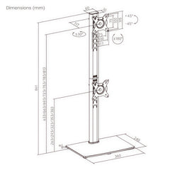 Evo Vertical Dual Monitor Stand | T37