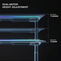 Aura Pro RGB Metal Standing Desk