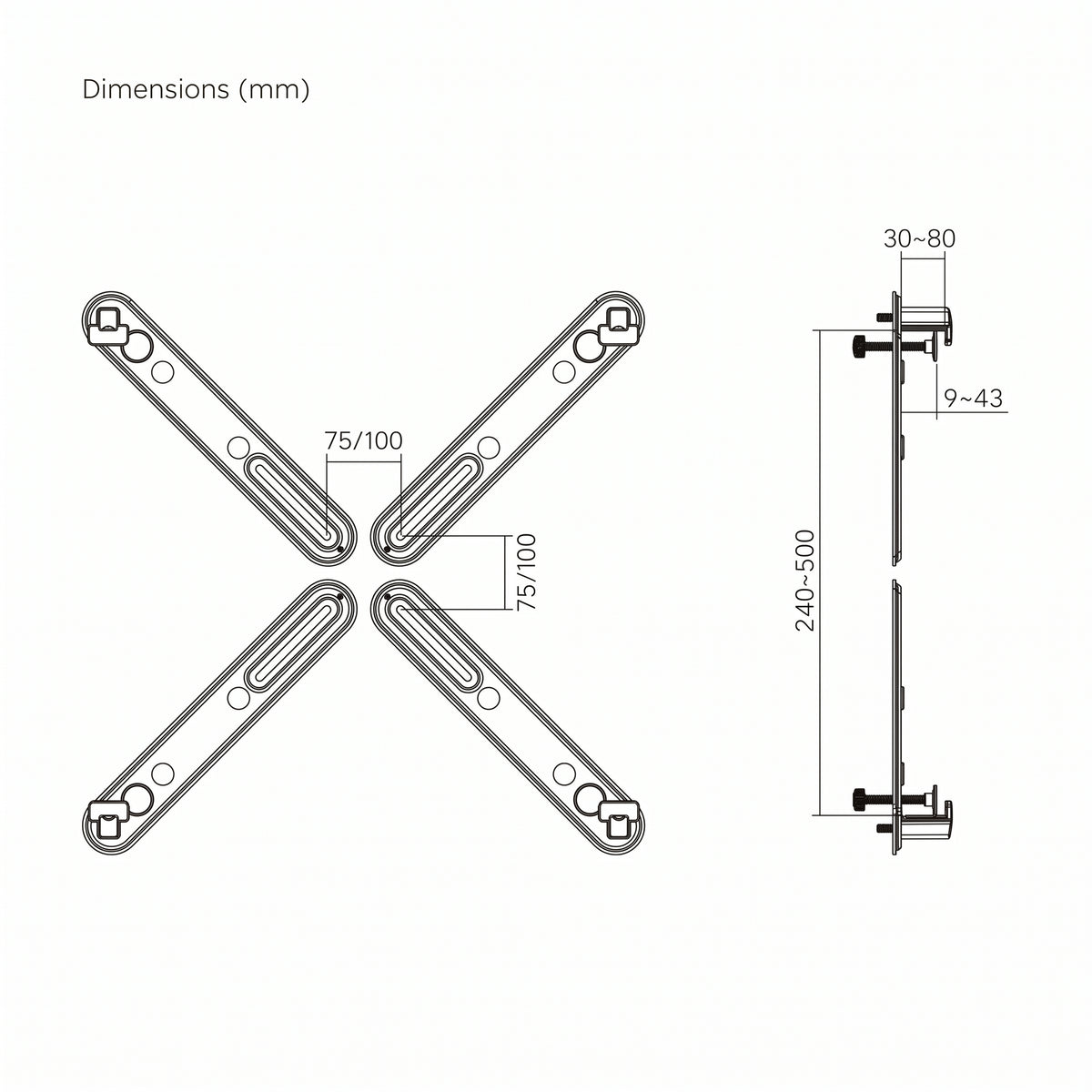 VESA Adapter Kit for 17”-32” Non-VESA Monitors | C76