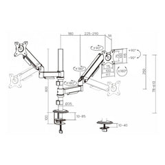 Apex Stacking Dual Monitor Arm | T23