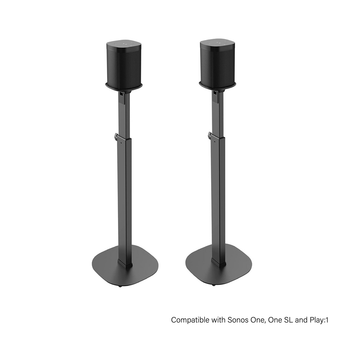Premium Height Adjustable Speaker Floor Stands for Sonos One, SL, Play:1