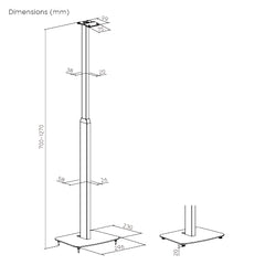 Height Adjustable Speaker Floor Stand for Sonos Era 300