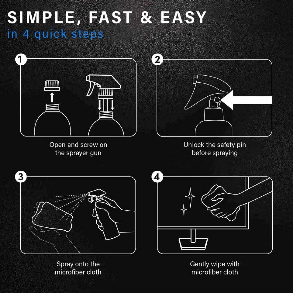 Screen Cleaner Spray [PRO] with Microfibre Cloth