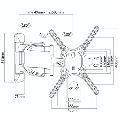 Vega Full-Motion TV Wall Mount