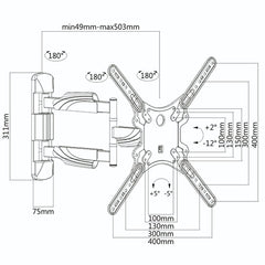Vega Full-Motion TV Wall Mount