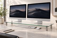 Premium Tempered Glass Monitor Stand Riser Shelf