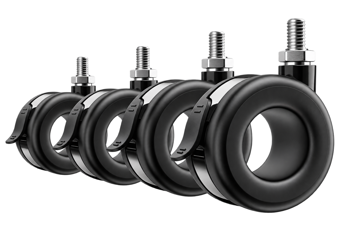 Glide Heavy-Duty Lockable Caster Wheels – 360° Swivel, M8 Thread